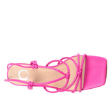 Journee Harpr Tie Up Block Heels Pink  HARPR-PINK Women's