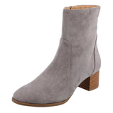 Journee Collection Comfort Foam Hayven Booties Grey  HAYVEN-WD-GRY Women's