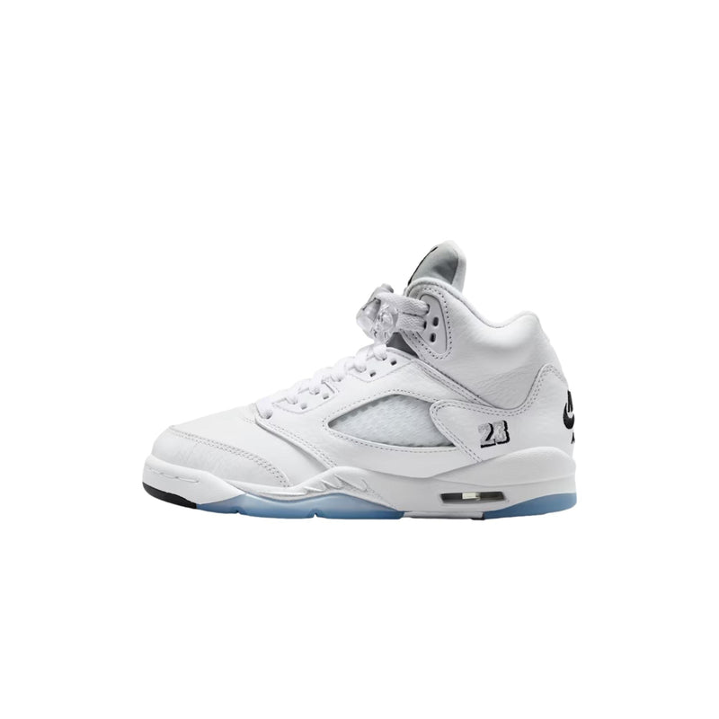 Nike Air Jordan 5 Retro OG White / Black / Metallic Silver  HQ7980-103 Grade-School