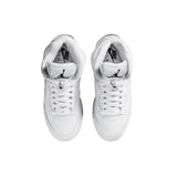 Nike Air Jordan 5 Retro OG White / Black / Metallic Silver  HQ7980-103 Grade-School