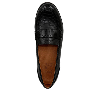 Naturalizer Milo Loafer Black Lizard  I3676S5003 Women's
