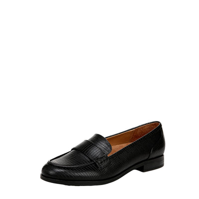 Naturalizer Milo Loafer Black Lizard  I3676S5003 Women's
