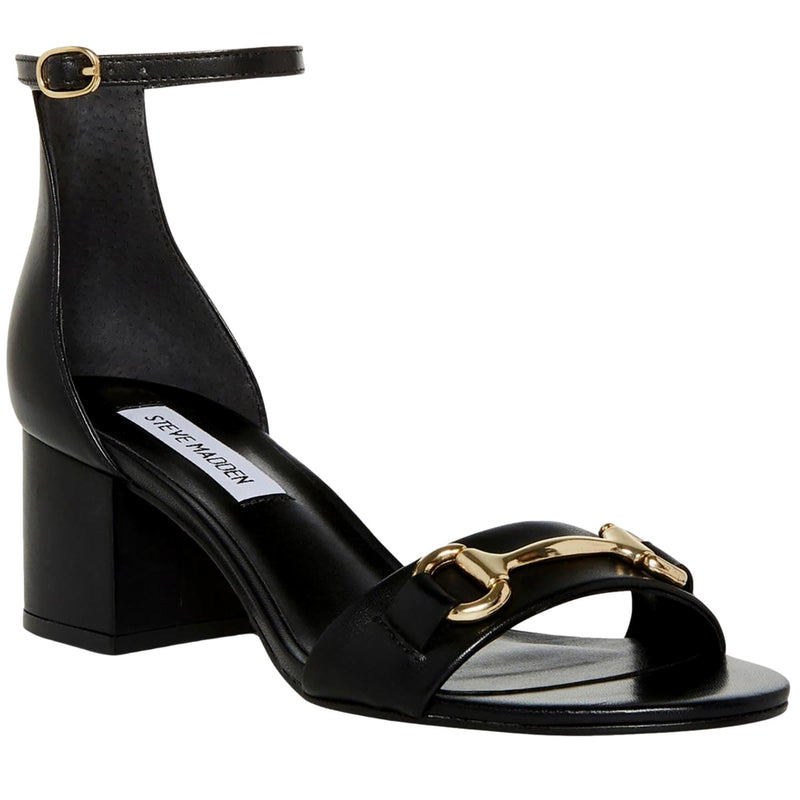 Steve Madden lrenee-B Sandal Black Leather  IREN17S1-BLK Women's