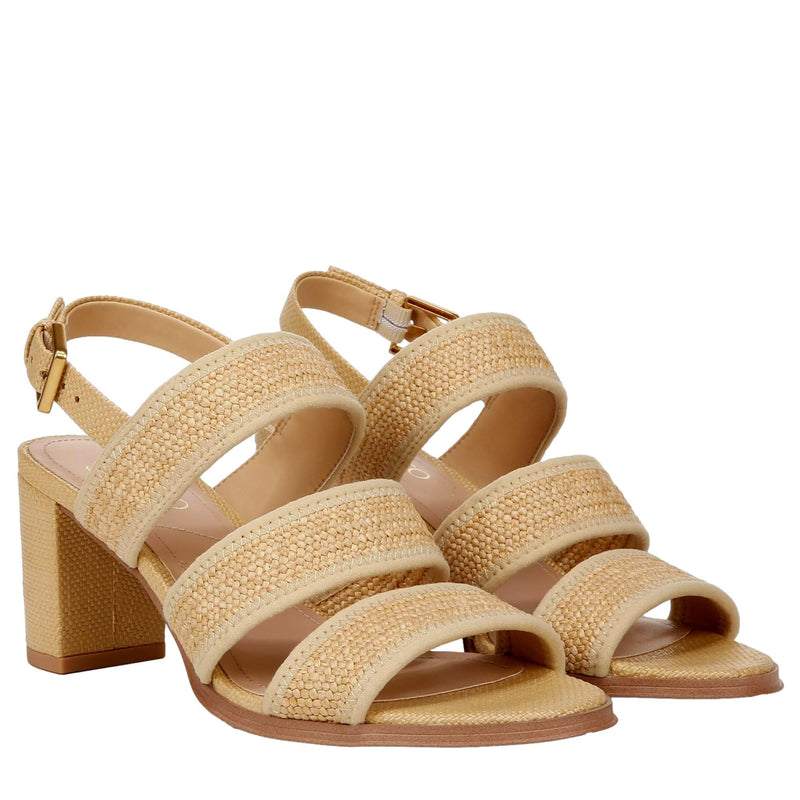Franco Sarto Buco Strappy Sandals Natural Beige Raffia  J0595F1250 Women's