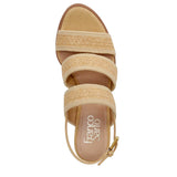 Franco Sarto Buco Strappy Sandals Natural Beige Raffia  J0595F1250 Women's