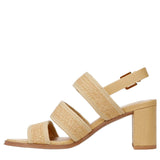 Franco Sarto Buco Strappy Sandals Natural Beige Raffia  J0595F1250 Women's