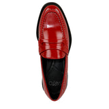 Franco Sarto Eden Patent Studded Loafers Crimson Red  J0852S1600 Women's