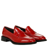 Franco Sarto Eden Patent Studded Loafers Crimson Red  J0852S1600 Women's