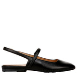 Naturalizer Connie Slingback Mary Jane Flats Black Leather  J0976L1001 Women's