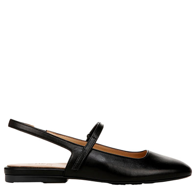 Naturalizer Connie Slingback Mary Jane Flats Black Leather  J0976L1001 Women's