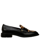 Franco Sarto Edith 2 Penny Loafer Black Multi Leopard Print  J1665M2001 Women's