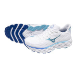 Mizuno Wave Sky 8 White / Mercury Blue / Mugen Blue  J1GD240221 Women's