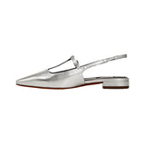 Vince Iliana Slingback Silver Leather  J2193L2900 Women's