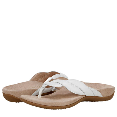 Vionic Bella Braid Thong Sandals White  J4526L1100 Women's