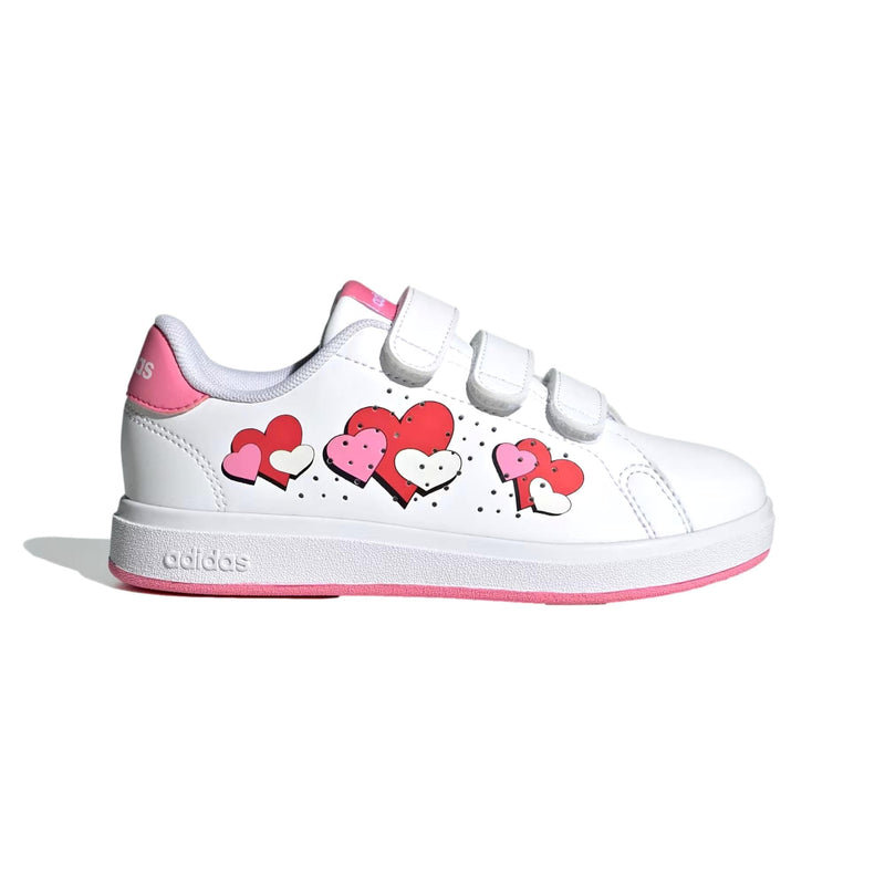 Adidas Advantage Base 2.0 White / Bliss Pink / Pulse Lime  JH9860 Pre-School