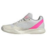 Adidas Courtflash Pickleball Core White/Silver Metallic/Lucid Pink  JQ0696 Women's