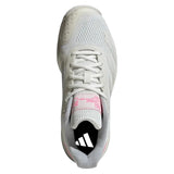 Adidas Courtflash Pickleball Core White/Silver Metallic/Lucid Pink  JQ0696 Women's