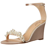 Jewel Badgley Mischka Laurence Wedge Sandal Champagne  JW4206-256 Women's