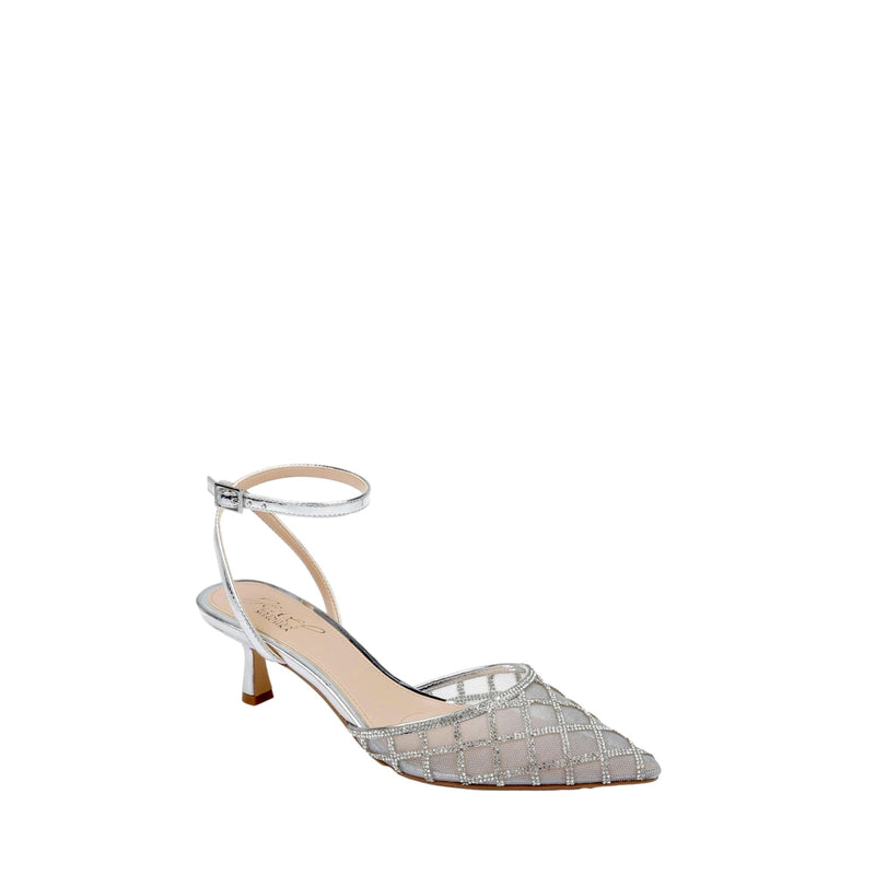 Jewel Badgley Mischka Yesenia Pumps Silver Metallic  JW4804 Women's
