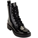 DKNY Talma Lace-Up Combat Boot High Shine Calf Black  K3390379 Women's