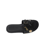 Karl Lagerfeld Paris Carenza Flat Slide Sandals Black  KL243403 Women's