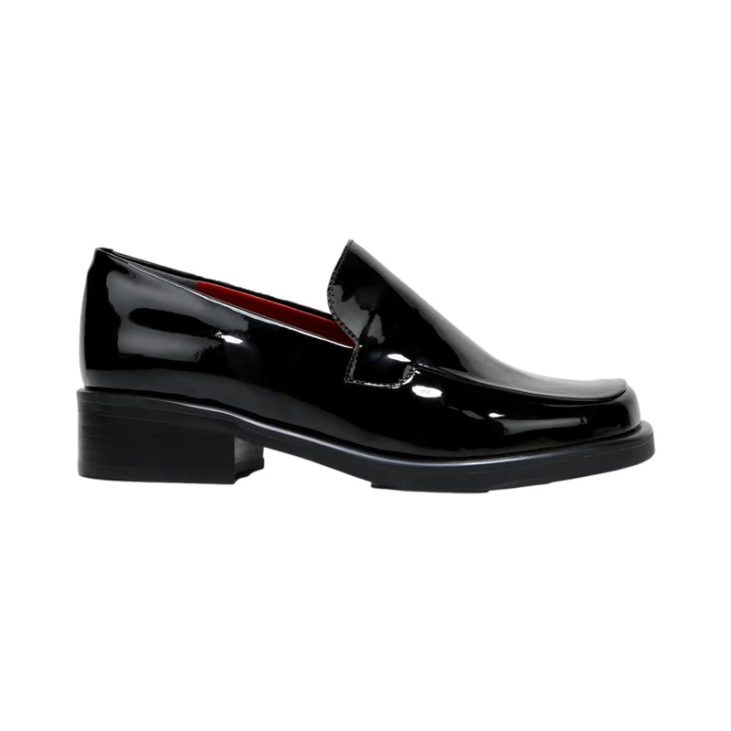 Franco Sarto Bocca Slip On Loafer Black Metallic Patent  L-BOCCA543 Women's
