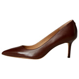 Lauren Ralph Lauren Lanette Burnished Leather Pumps Dark Mahogany  LANETTE-DKMGNY Women's