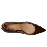 Lauren Ralph Lauren Lanette Burnished Leather Pumps Dark Mahogany  LANETTE-DKMGNY Women's