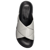 Aerosoles Linney Slide Sandal Grey Leather  LINNEY-037 Women's