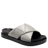 Aerosoles Linney Slide Sandal Grey Leather  LINNEY-037 Women's