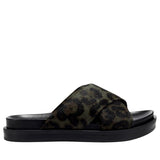 Aerosoles Linney Slide Sandal Leopard Green  LINNEY-649 Women's