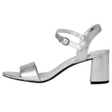 David Tate Ageless Heeled Sandals Silver Matte  NWS25-628 Women's
