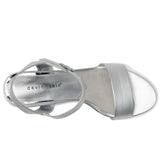David Tate Ageless Heeled Sandals Silver Matte  NWS25-628 Women's