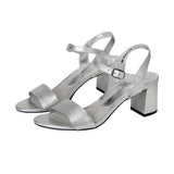 David Tate Ageless Heeled Sandals Silver Matte  NWS25-628 Women's