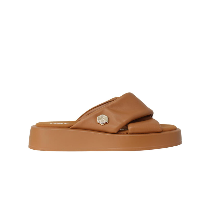 Karl Lagerfeld Ophelia Cross Platform Slide Sandal Brown  OPHELIA-BRN Women's