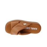 Karl Lagerfeld Ophelia Cross Platform Slide Sandal Brown  OPHELIA-BRN Women's
