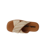 Karl Lagerfeld Ophelia Woven Slip-On Platform Sandals Brown  OPHELIAWOVEN-BRN Women's