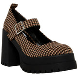 Steve Madden Orsen Mary Jane Pump Brown Plaid  ORSE01S1-762 Women's
