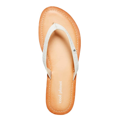 Cool Planet by Steve Madden Planet Slip On Flats White Croc  PLANET-WHT Women's