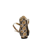 Rag & Co Zircon Rhinestone Patterned High Heel Sandals Brown  RCSH3843 Women's