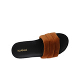 KAANAS Timor Chunky Suede Pool Slide Brick  S00070R-001 Women's