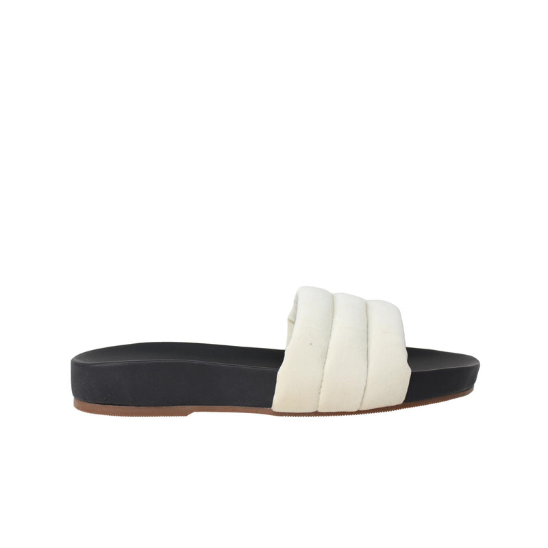 KAANAS Timor Chunky Suede Pool Slide Ivory  S00070R-100 Women's