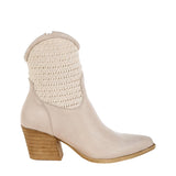 London Rag Bimmy Woven Pointy Western Boots Beige  SH5451 Women's