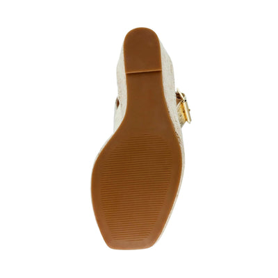 Steve Madden Uri Wedge Sandal Gold Leather  URI01S1-988 Women's