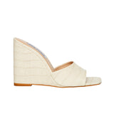 Steve Madden Veles Wedge Sandal Bone Croco  VELE01S1 Women's