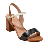 Cole Haan Josie Block Heel Sandal (65 mm) Pecan / Ivory / Black  W27114 Women's
