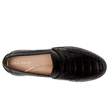 Cole Haan Lux Pinch Penny Loafers Dark Chocolate Croc Print Leather  W30777 Women's