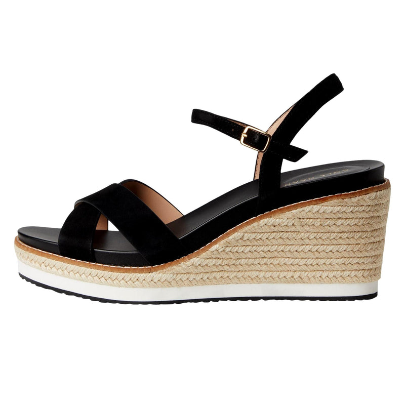 Cole Haan Cloudfeel Silvee Espadrille Wedges 75mm Black  W32560 Women's