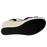 Cole Haan Cloudfeel Silvee Espadrille Wedges 75mm Black  W32560 Women's