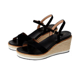 Cole Haan Cloudfeel Silvee Espadrille Wedges 75mm Black  W32560 Women's
